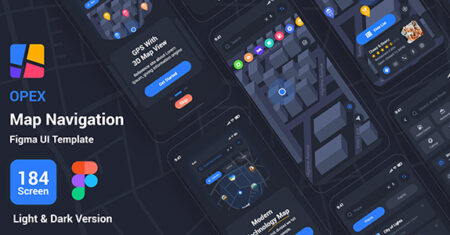Opex – Modelo de interface do usuário Figma de navegação no mapa