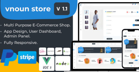 VNOUN – Vue3 NodeJS Multi-Purpose Responsive Online Store MEVN