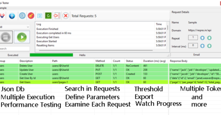 Aplicativo de área de trabalho do .Net Core Api Tester