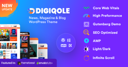 Digiqole – Tema WordPress de revista de notícias