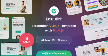 EduBlink – Template Education VueJS com NuxtJS