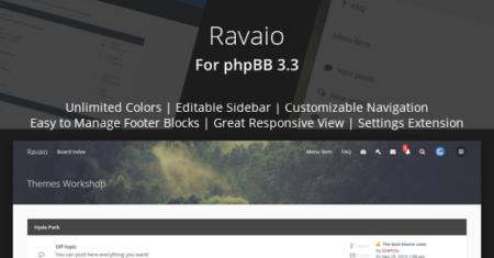 Ravaio – Tema de fórum phpBB responsivo moderno