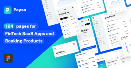 Paysa – kit de interface do usuário para FinTech e aplicativos bancários