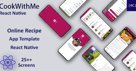 Aplicativo de Receitas Online|  Aplicativo de aprendizado de receitas |  Aplicativo de culinária |  Reagir nativo |  CookWithMe