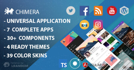 Chimera – Aplicativo Ionic 3 multiuso completo, tema, componente