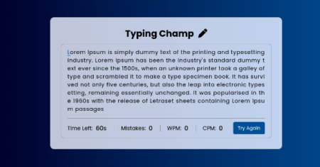 Typing Champ – Jogo Html5 e Javascript