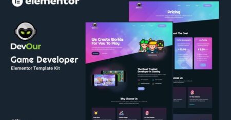 Devour – Kit de modelo Elementor para desenvolvedores de jogos