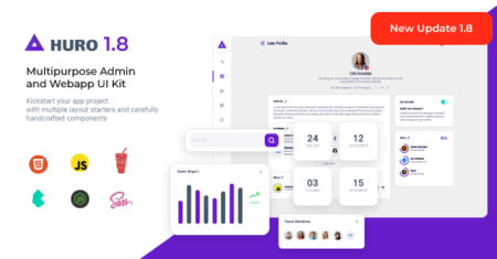 Huro – Admin multiuso e kit de interface do usuário Webapp