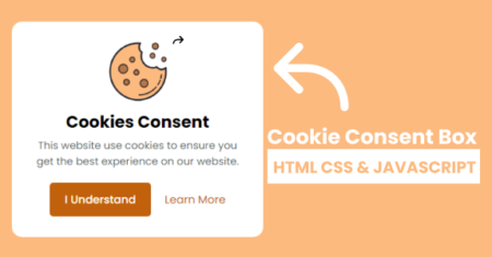 Caixa de consentimento de cookies – HTML CSS JavaScript