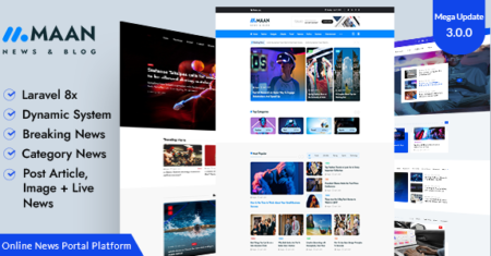 Maan News- Laravel Magazine Blog & News PHP Script