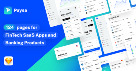 Paysa – kit de interface do usuário para FinTech e aplicativos bancários