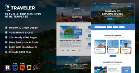 Viajante – Modelo Html de viagens e viagens de negócios
