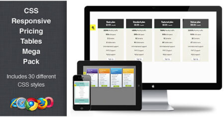 CSS Responsive Pricing Tables Mega Pack