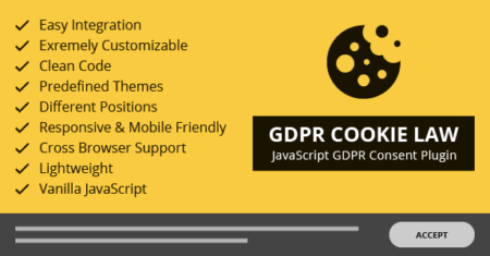 Lei de Cookies do GDPR – Plug-in de consentimento do GDPR responsivo para JavaScript