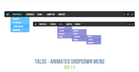 Talos – Menu suspenso animado