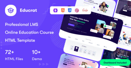 Educrat – Modelo de HTML do curso de educação on-line LMS profissional