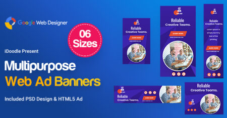 Banners multiuso HTML5 D54 – GWD e PSD