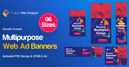 Banners multiuso HTML5 D68 – GWD e PSD