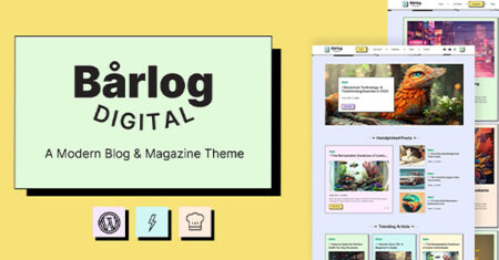 Barlog – um tema moderno de blog e revista