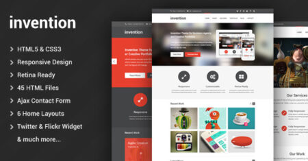 Invention – Responsive HTML5 Template