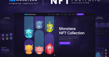 Monztera – Kit de Modelo Elementor de Portfólio NFT