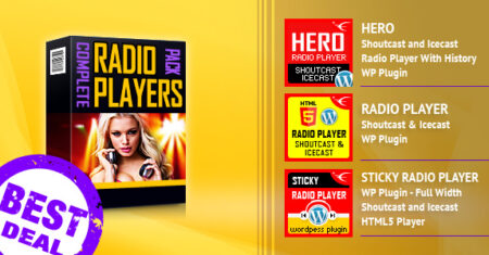 Pacote de plug-ins WordPress de players de rádio HTML5