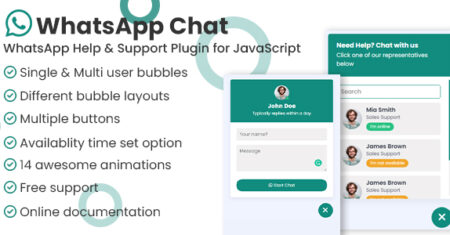 WhatsHelp – WhatsApp Help and Support Plugin for JavaScript