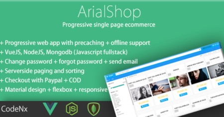 Arialshop – site de comércio eletrônico Javascript com recursos modernos