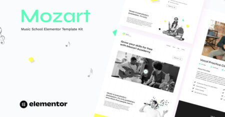 Mozart – Kit de modelo Elementor da escola de música