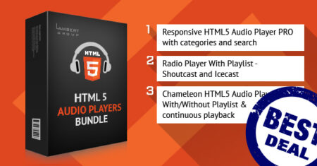 Pacote de players de áudio responsivos HTML5