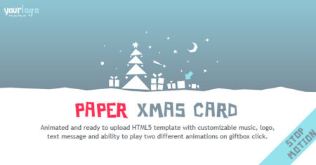 Cartão de Natal de papel – modelo HTML5 criativo animado