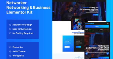 Networker – Kit de modelo Elementor de serviços empresariais e serviços de hospedagem