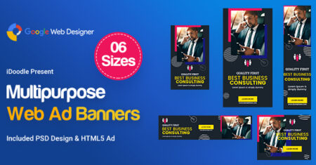 Banners multifuncionais Anúncio HTML5 D74 – GWD e PSD