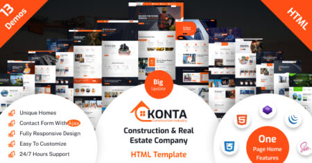 Konta – Modelo HTML para empresa de construção e imóveis