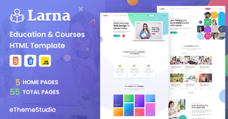 Larna – Modelo HTML de educação e cursos online