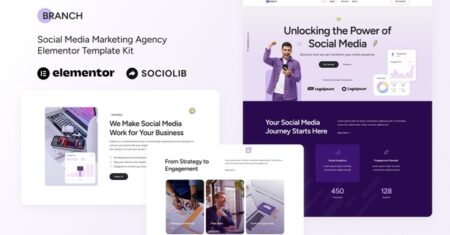 Branch – Kit de modelo Elementor para agência de marketing de mídia social