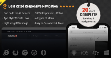 Web Slide – Mega Menu CSS responsivo, menu suspenso HTML