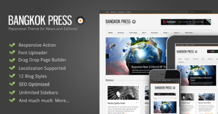 Bangkok Press – Tema responsivo, de notícias e editorial