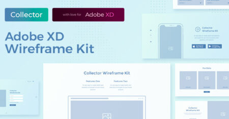 Colecionador – Kit Web Wireframe UI para AdobeXD