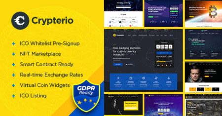 Crypterio – Tema WordPress da página de destino NFT e Crypto