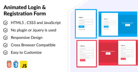 Formulário de login e registro animado – HTML CSS JAVASCRIPT