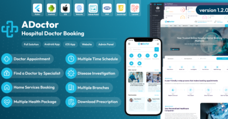ADoctor – Hospital Doctor Booking Aplicativo para Android e iOS |  Site |  Painel de administração