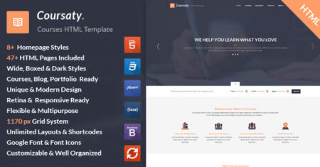Coursaty – Modelo HTML de cursos