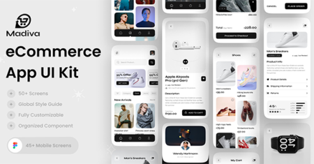 Madiva – Kit de interface do usuário do aplicativo de comércio eletrônico
