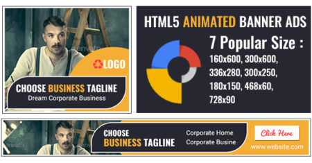 Negócios corporativos – modelos de banner GWD animados em HTML5