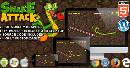 Snake Attack – Jogo de Sobrevivência HTML5