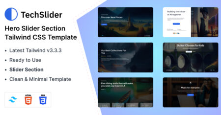 TechSlider – Modelo HTML da seção Hero Slider Tailwind CSS 3
