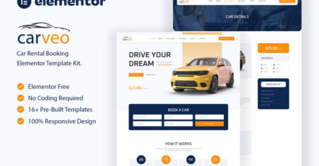 Carveo – Kit de modelo Elementor para aluguel de carro