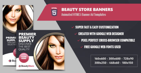 Banners de lojas de beleza – HTML5 animado