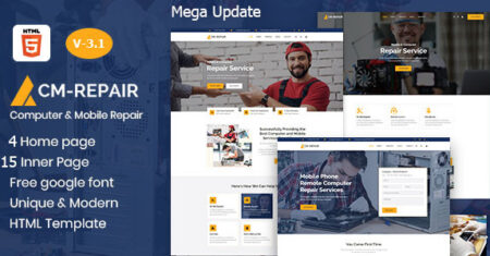 CM-Repair – Modelo HTML de reparo de computador e loja móvel
